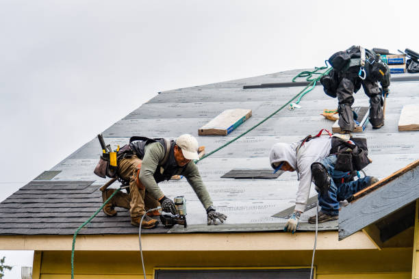 Professional Roofing technician working in Center, CO